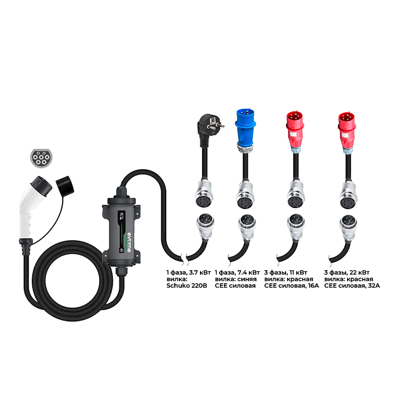 EV-Time Portable 332 Type 2 Charging Device, 3 phases, 32A, 22 kW